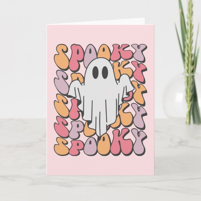 Spukiger Retro-Geist Karte (Vorderseite)