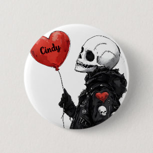 Spukiger Schatz - Anpassbarer Totenkopf mit Luftba Button