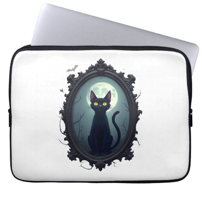Spukkatze Spiegel Laptopschutzhülle (Vorderseite)