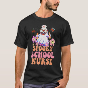 Spukkrankenhaus Geist Retro Groovy Blumen Schulkra T-Shirt