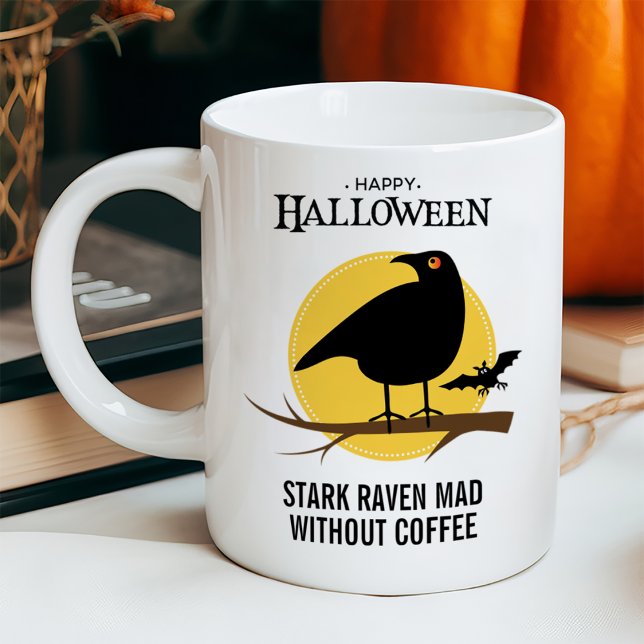 Spukschwarzer Rabe Halloween Kaffeetasse (Von Creator hochgeladen)