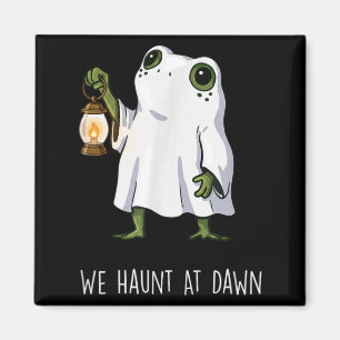 Spukt bei Morgengrauen Lustiger Frosch Geist Hallo Magnet