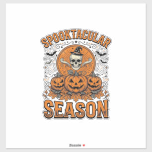 Spuktastische Saison Vintage Halloween Schädel Kür Aufkleber