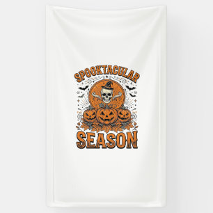 Spuktastische Saison Vintage Halloween Schädel Kür Banner