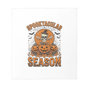 Spuktastische Saison Vintage Halloween Schädel Kür Notizblock