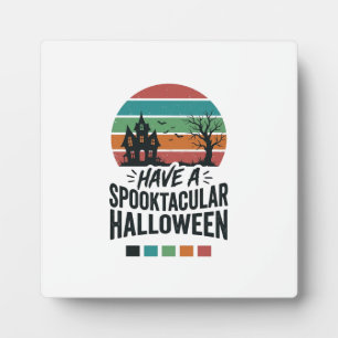 Spuktastischer Halloween Vintage Gravur-Shirt-Entw Fotoplatte