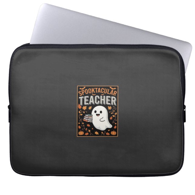 Spuktastischer Lehrer Halloween-Geist-Design_1 Laptopschutzhülle (Vorderseite)