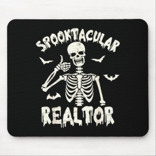 Spuktastischer Makler Lustiger Skelett Halloween Mousepad