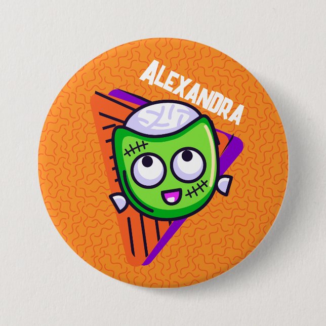 Spuktastischer personalisierter Zombie-Button - or Button (Vorderseite)