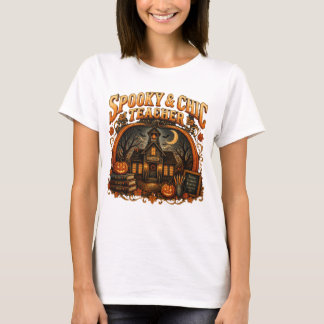 Spuky & Chic Lehrer Retro T-Shirt mit Herbst-Schul