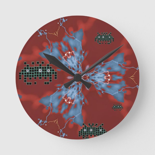 Spul zurück runde wanduhr (Vorderseite)