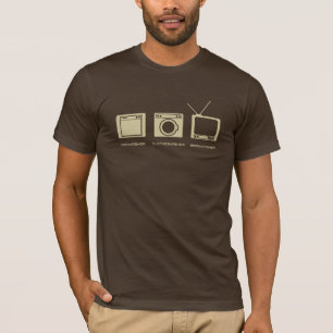 "Spülmaschine, Clotheswasher, Brainwasher" im Sand T-Shirt