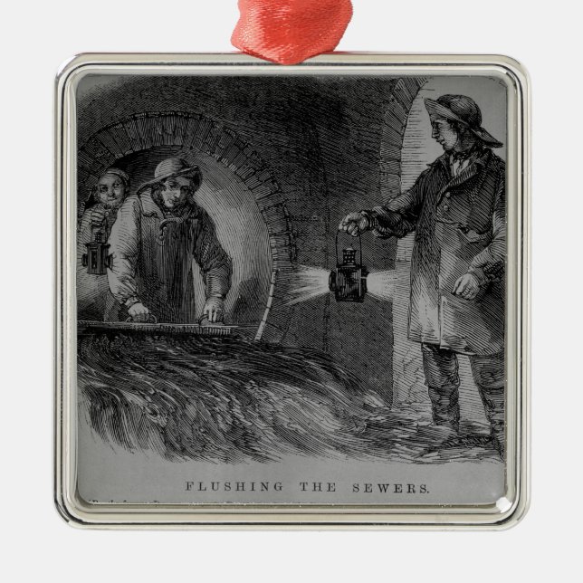 Spülung der Abwasserkanäle Silbernes Ornament (Vorne)