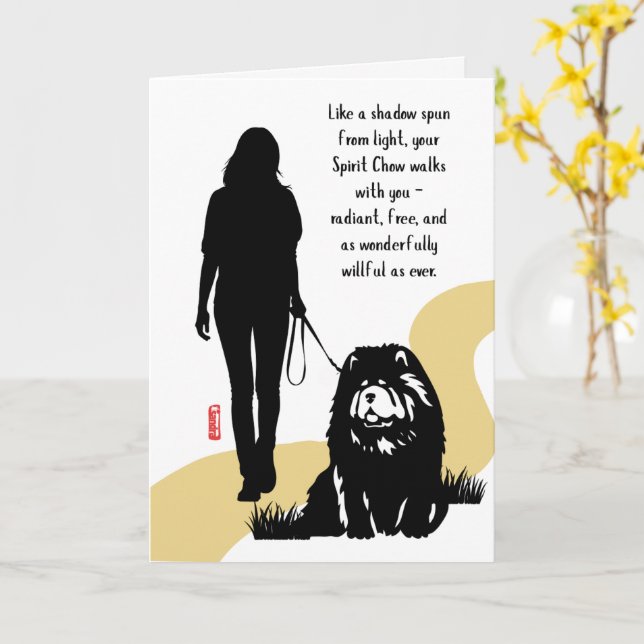 SPUN FROM LIGHT Chow memorial Karte (Gelbe Blume)