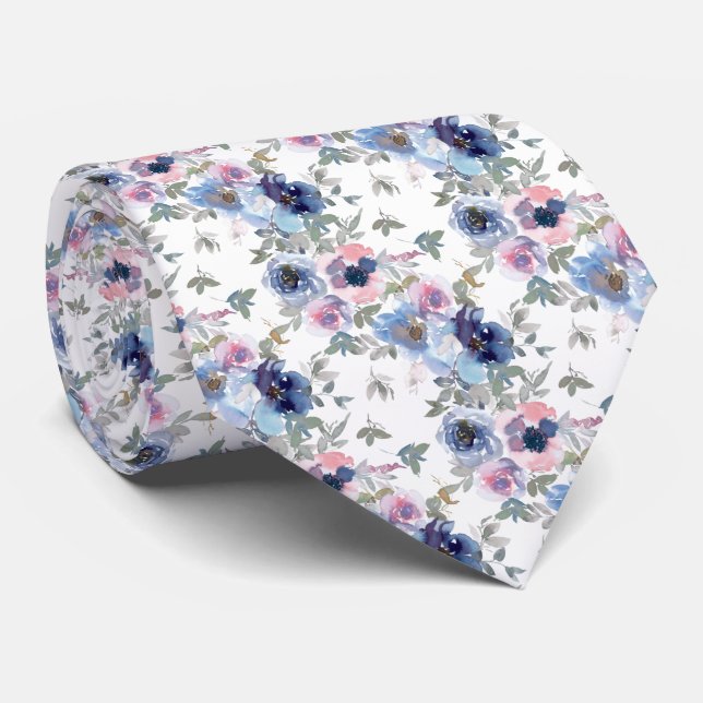 Spun Sugar & Skydiver Blue Wedding Keepake Neck T Krawatte (Gerollt)