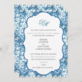 Spun Sugar & Skydiver Blue Wedding Probe Einladung