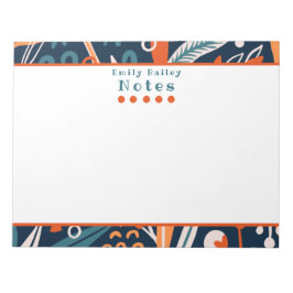 Spunky Blue & Orange Personalisiert Notepad Notizblock