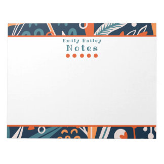 Spunky Blue & Orange Personalisiert Notepad Notizblock