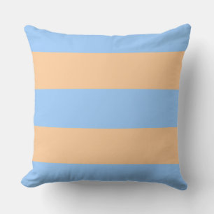 Spunky Periwinkle und Orange Streifen Kissen