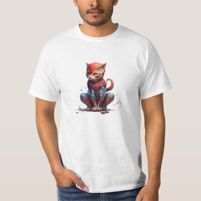 Spunky Superhero: Spy Web Slinging Cat T T-Shirt (Vorderseite)