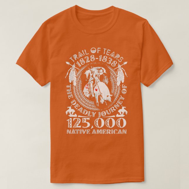 Spur der Tränen Indianer  T-Shirt (Design vorne)
