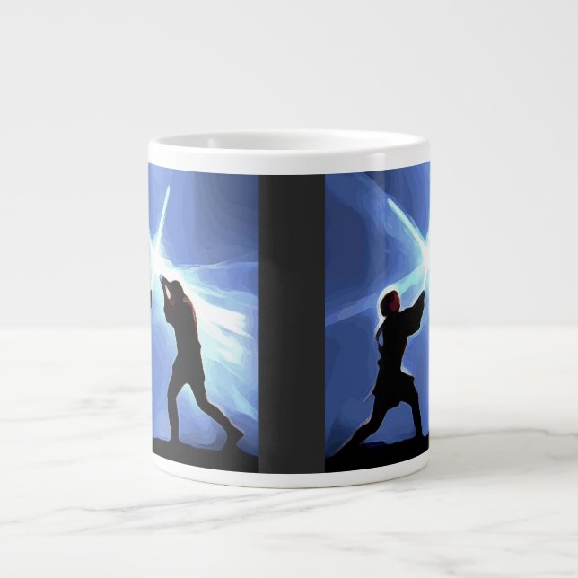 Spüre die Macht Jumbo-Tasse (Vorderseite)