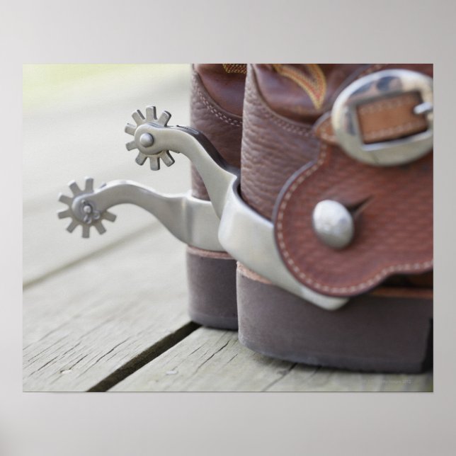 Spuren auf Cowboystiefeln Poster (Vorne)