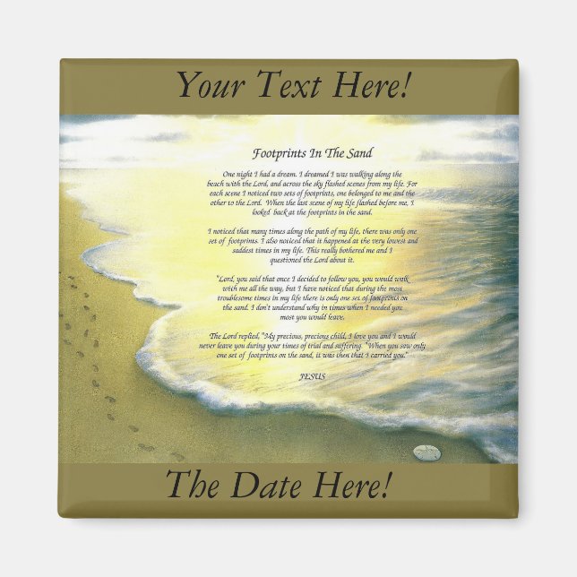 Spuren im sand 2 Inch Square Magnet (Vorne)