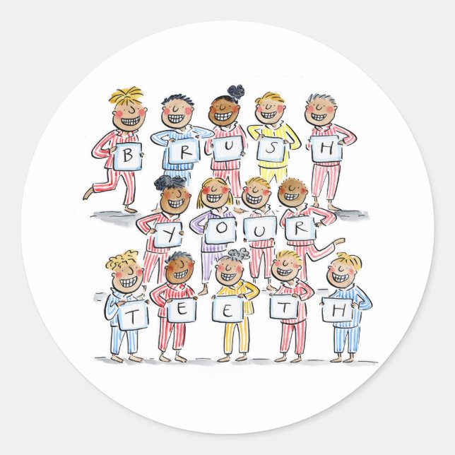Spüren Sie Ihre Zähne Runder Aufkleber (Vorderseite)
