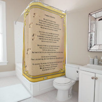 Spuren von Duschvorhängen im Sand  Duschvorhang