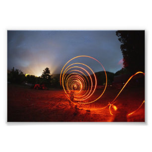 Spuren von Licht - Feuerausgabe- Fotodruck