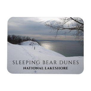 Spuren von Snow, Lake Michigan, Schlafbär Magnet