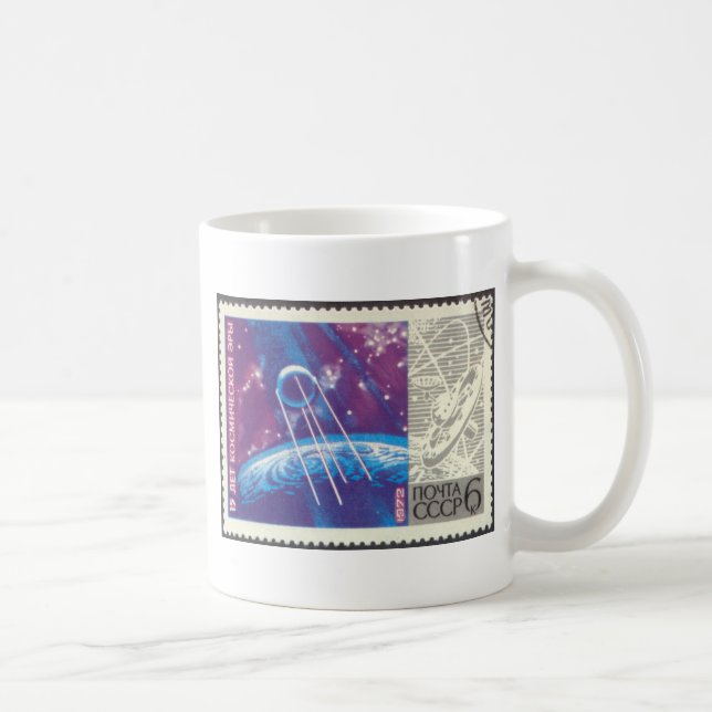 Sputnik 1 15 Jahre Russe-Weltraumforschung- Kaffeetasse (Rechts)