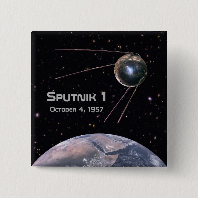 Sputnik 1 Satellit der Erde Button (Vorderseite)