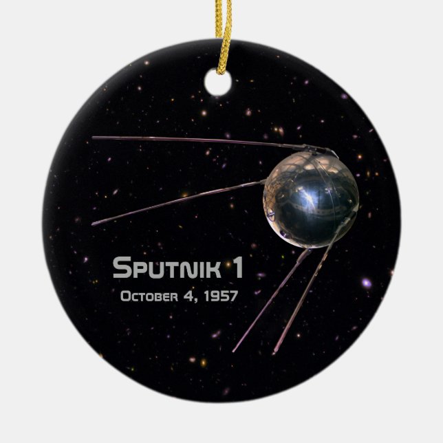 Sputnik 1 Satellit der Erde Keramik Ornament (Vorne)