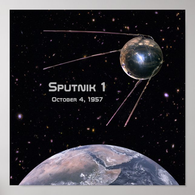 Sputnik 1 Satellit der Erde Poster (Vorne)