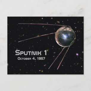 Sputnik 1 Satellit der Erde Postkarte