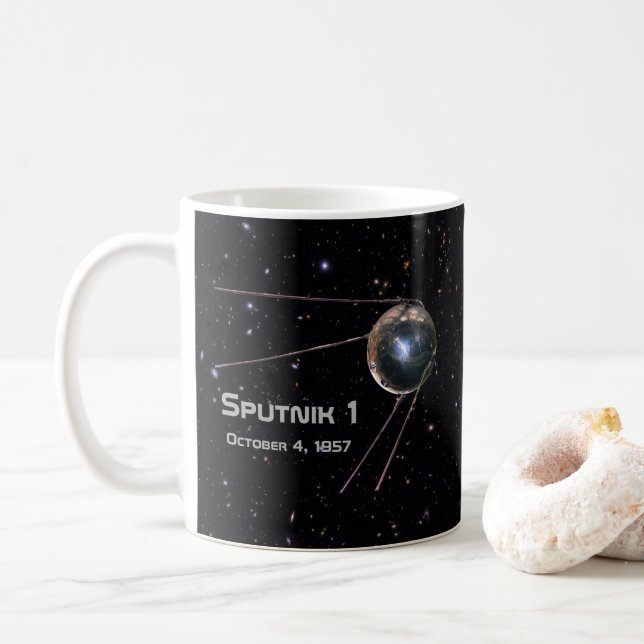 Sputnik 1 Satellit Kaffeetasse (Mit Donut)