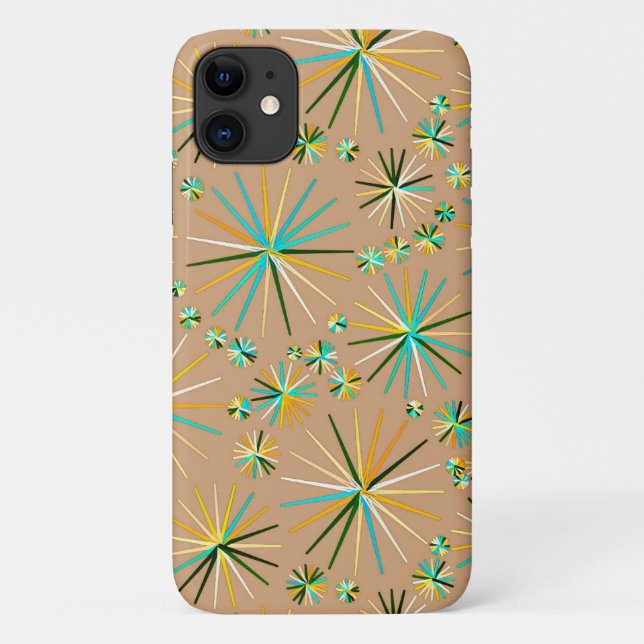 Sputnik-Muster aus der Mitte des Jahrhunderts, Tau Case-Mate iPhone Hülle (Rückseite)