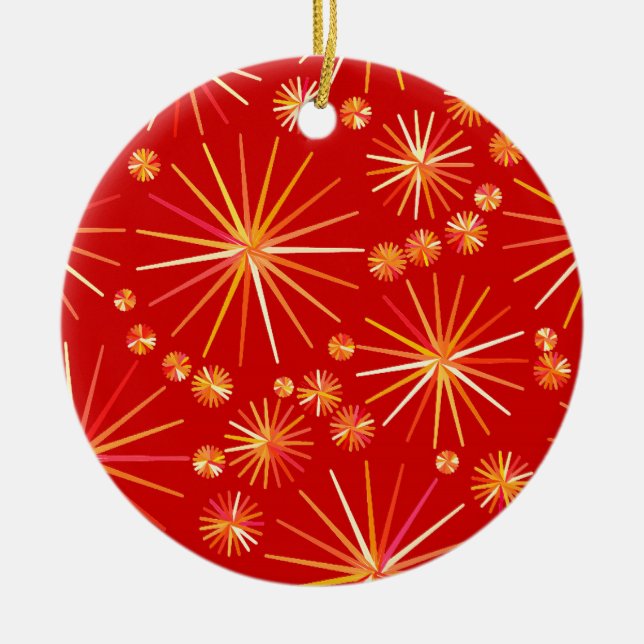 Sputnik-Muster aus der Mitte des Jahrhunderts, tie Keramik Ornament (Vorne)