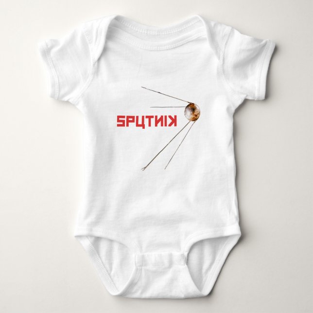 SPUTNIK - Raum/Russland/Sowjetunion - Gewerkschaft Baby Strampler (Vorderseite)