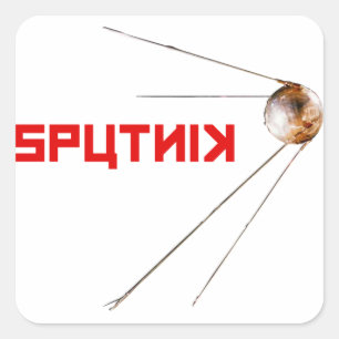 SPUTNIK - Raum/Russland/Sowjetunion - Gewerkschaft Quadratischer Aufkleber