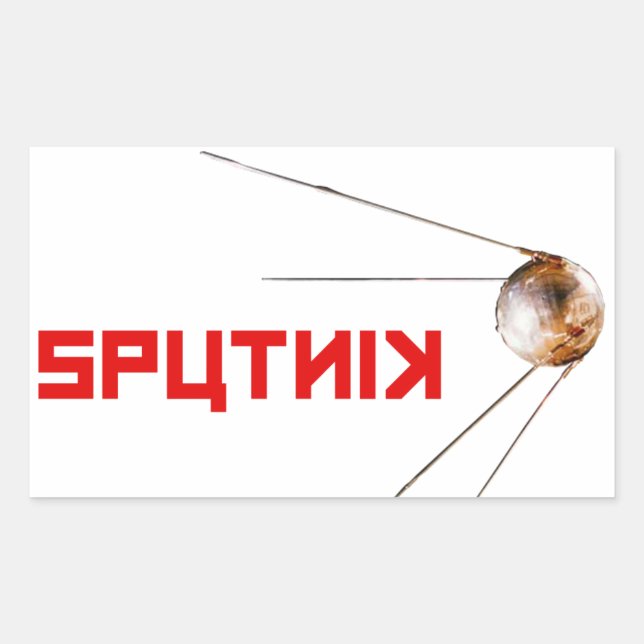 SPUTNIK - Raum/Russland/Sowjetunion Gewerkschaft/T Rechteckiger Aufkleber (Vorderseite)