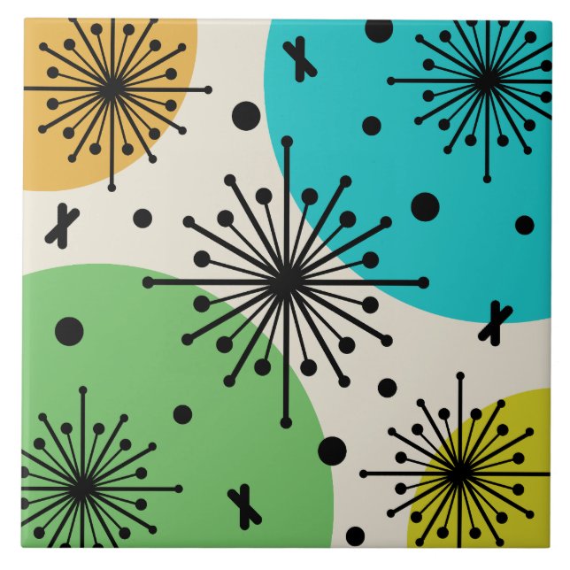 Sputnik-Sternexplosionen des Mitteljahrhunderts, m Fliese (Vorderseite)