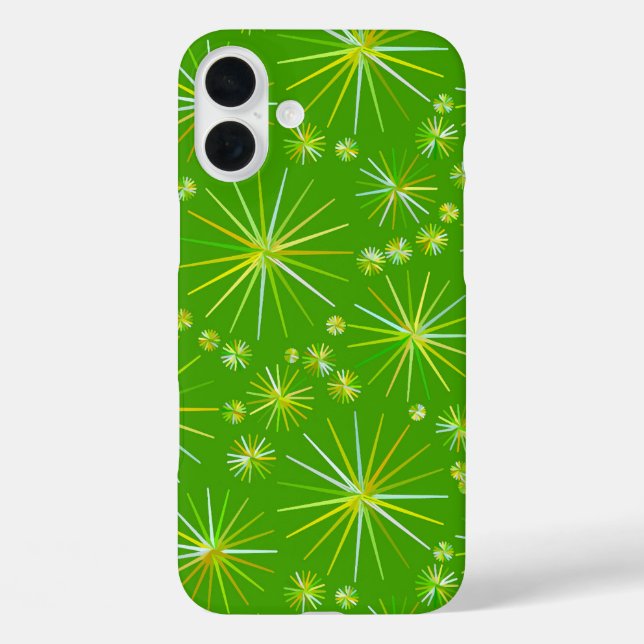 Sputnikmuster aus der Mitte des Jahrhunderts, grün Case-Mate iPhone Hülle (Rückseite)
