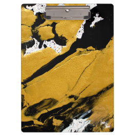 SPWW Anzündetes Soul Black & Gold Abstrakt Klemmbrett
