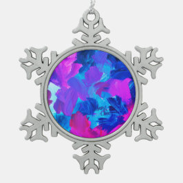 SPWW Electric Vibes Blue and Pink Schneeflocken Zinn-Ornament