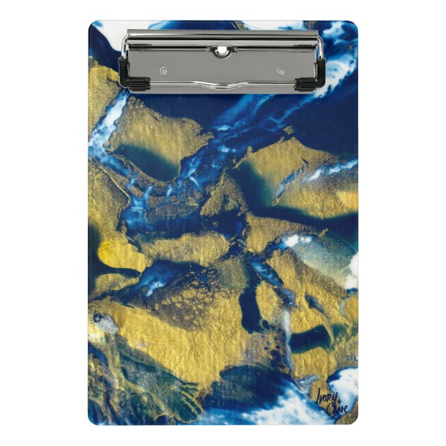 SPWW Gleaming Indigo Mini-Zwischenablage Mini Klemmbrett (Vorderseite)