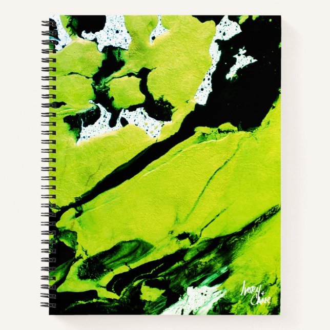 SPWW Keylime n' Slide Green & Black Abstrakt Notizbuch (Vorderseite)