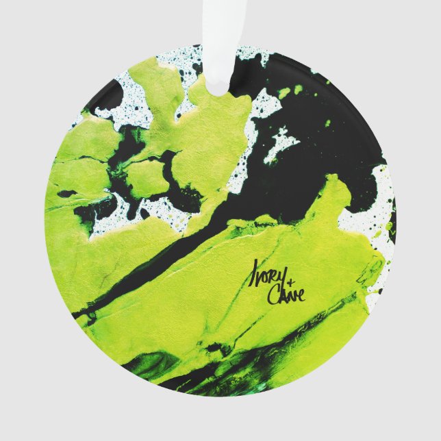 SPWW Keylime n' Slide Green & Black Abstrakt Ornament (Vorderseite)